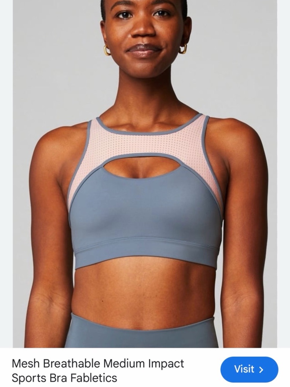 Fabletics nwt medium Sports Bra with  Mesh Trim